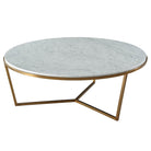 Large Round Coffee Table Fisher in Marble & Brass by Theodore Alexander