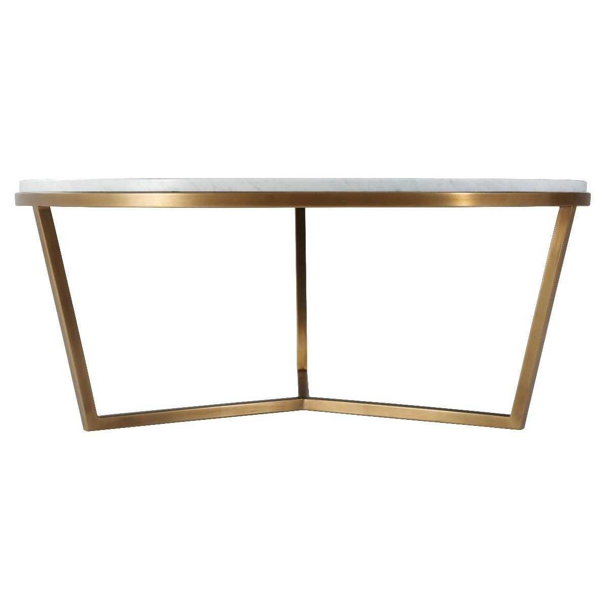 Small Round Coffee Table Fisher in Marble & Brass by Theodore Alexander