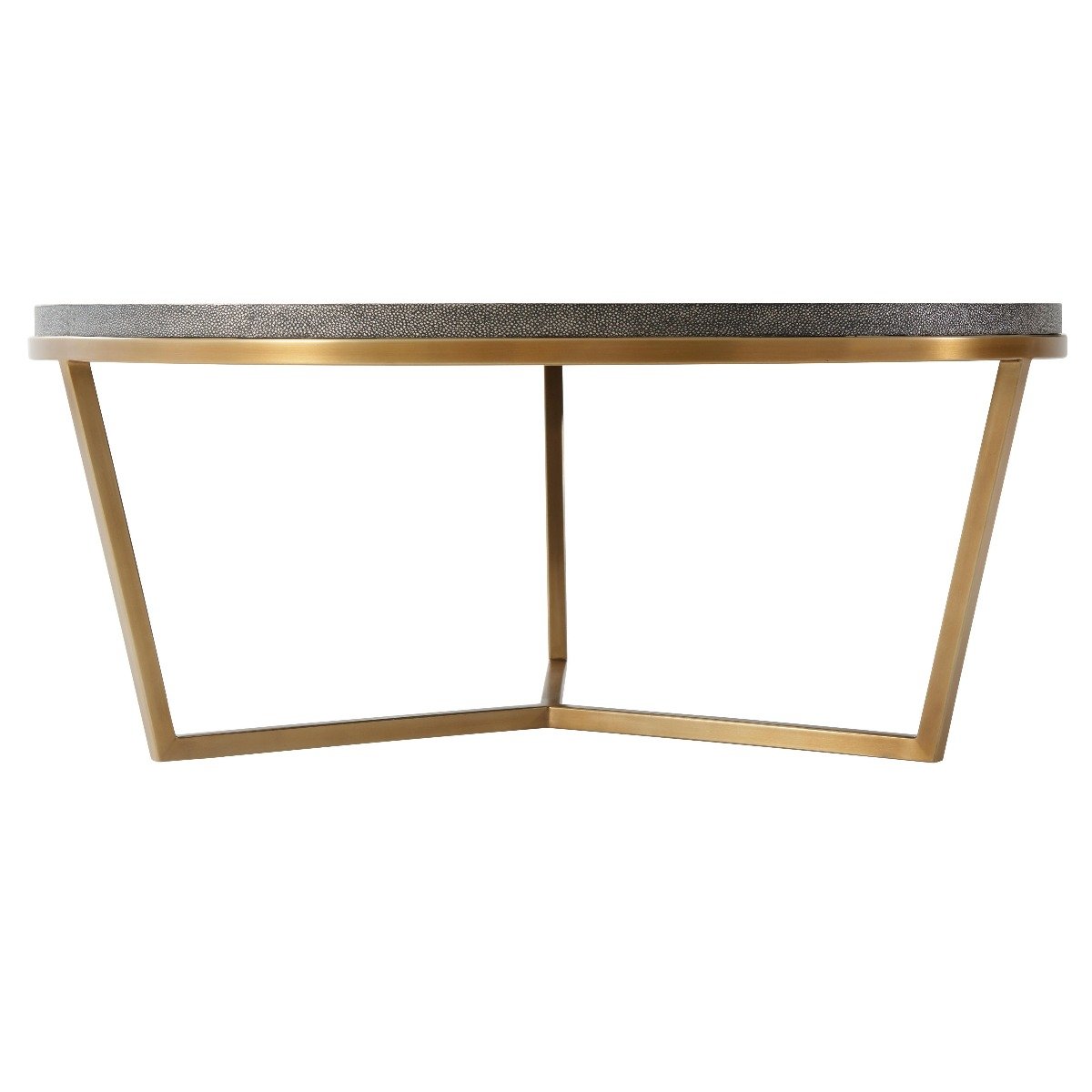 Small Round Coffee Table Fisher in Tempest Shagreen by Theodore Alexander