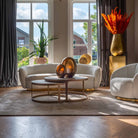 Bloomville Brass & Faux Shagreen Coffee Tables (Set of 2) by Richmond Interiors