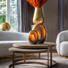 Bloomville Brass & Faux Shagreen Coffee Tables (Set of 2) by Richmond Interiors