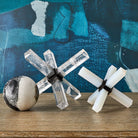 Double Cross Sculpture - Opaline Crystal by Uttermost