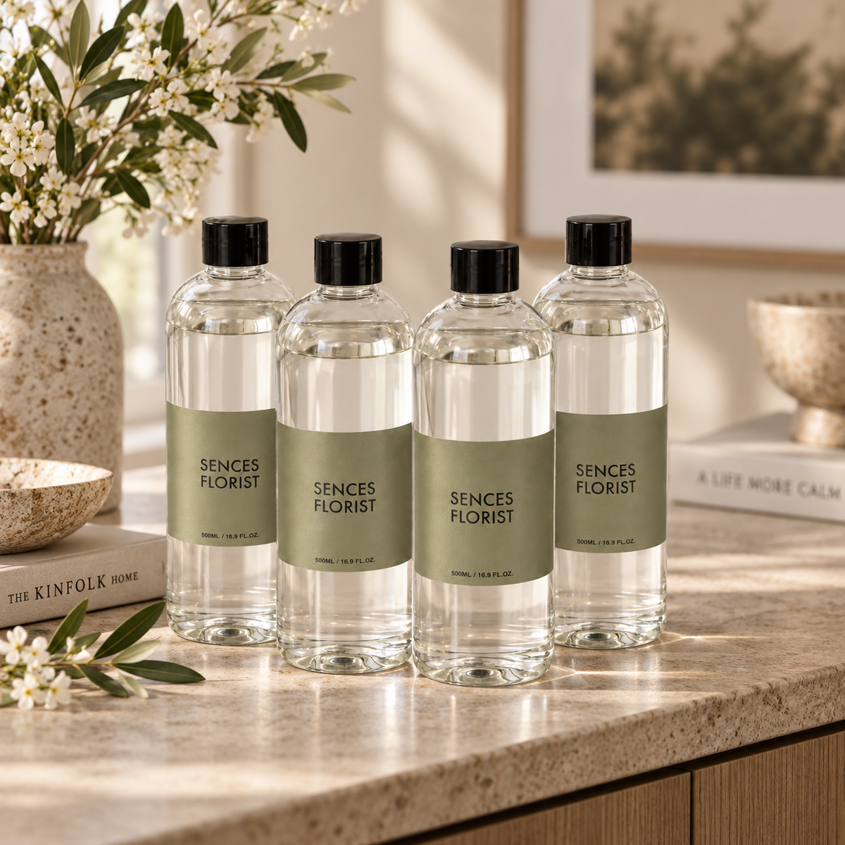 Set of 4 Sences Florist 500ml Diffuser Refills Kensington