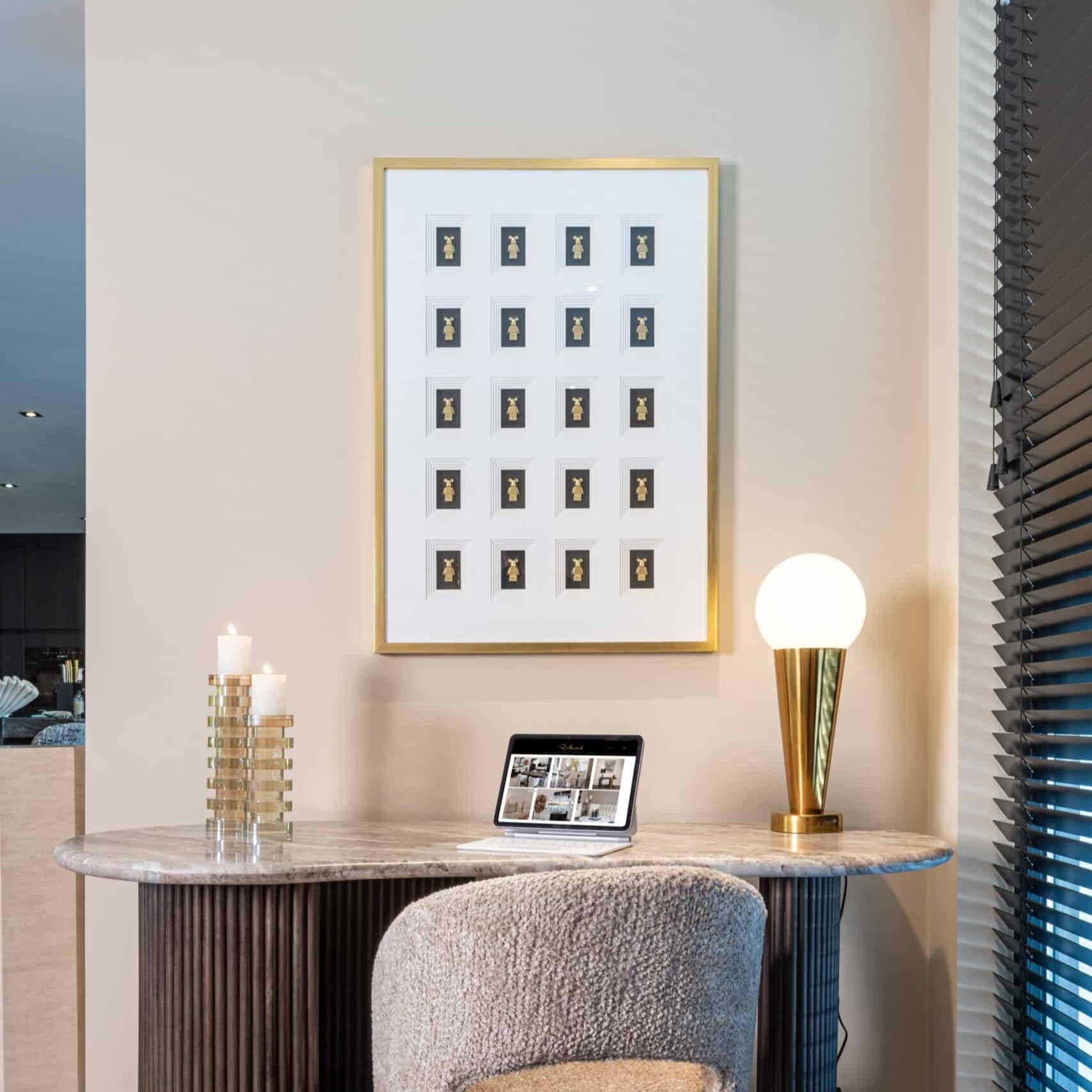 Block 3D Bear Black & Gold Wall Art by Richmond Interiors