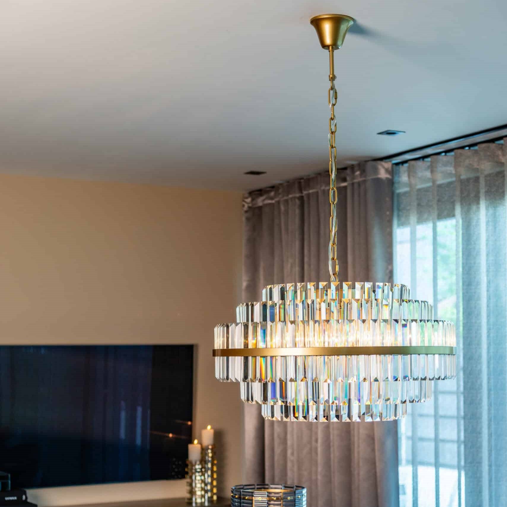 Desire Brushed Gold Chandelier - Medium by Richmond Interiors