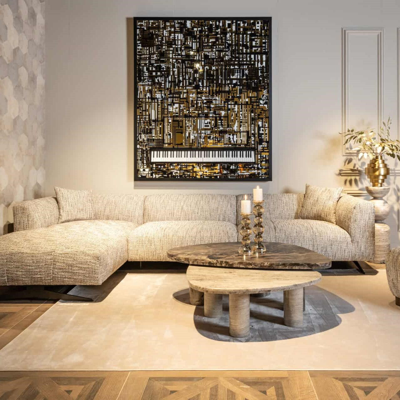 Piano Wibi Black Gold Wall by Richmond Interiors