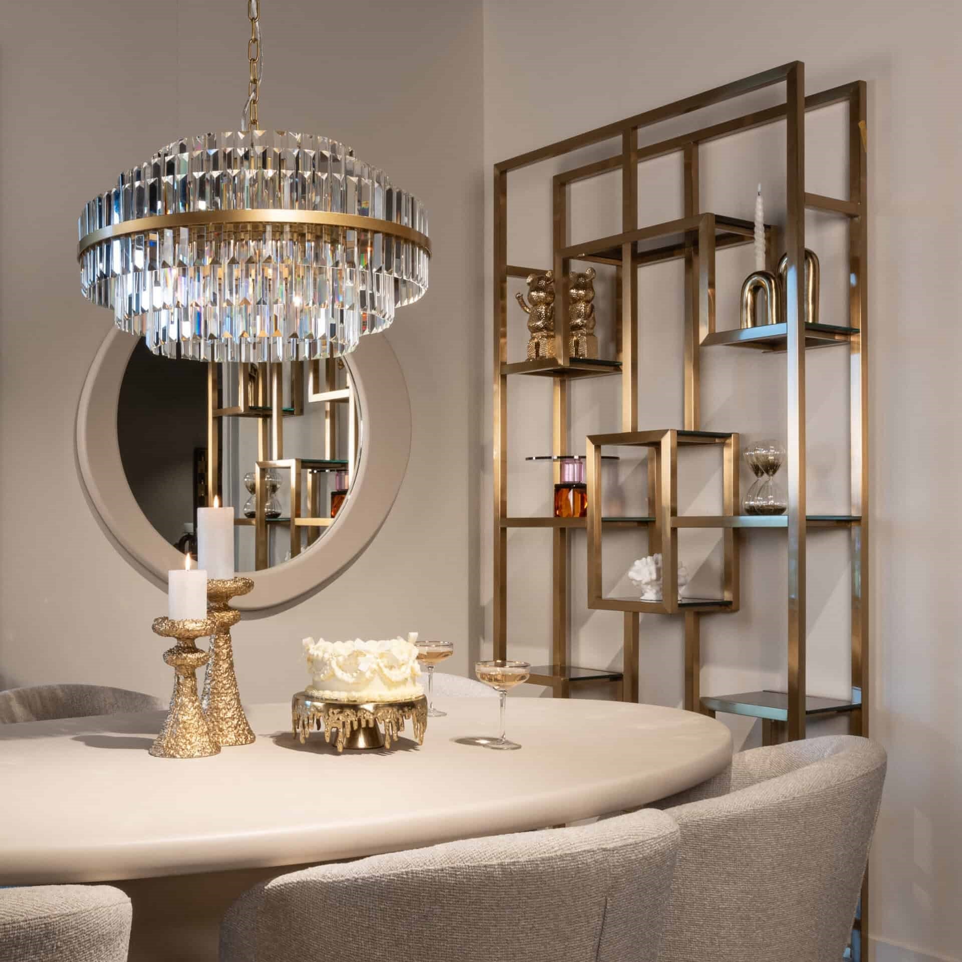 Desire Brushed Gold Chandelier - Small by Richmond Interiors