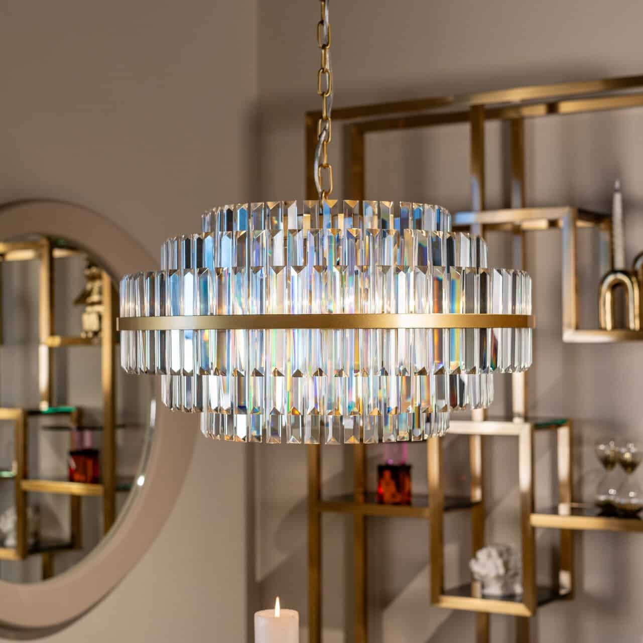 Desire Brushed Gold Chandelier - Small by Richmond Interiors