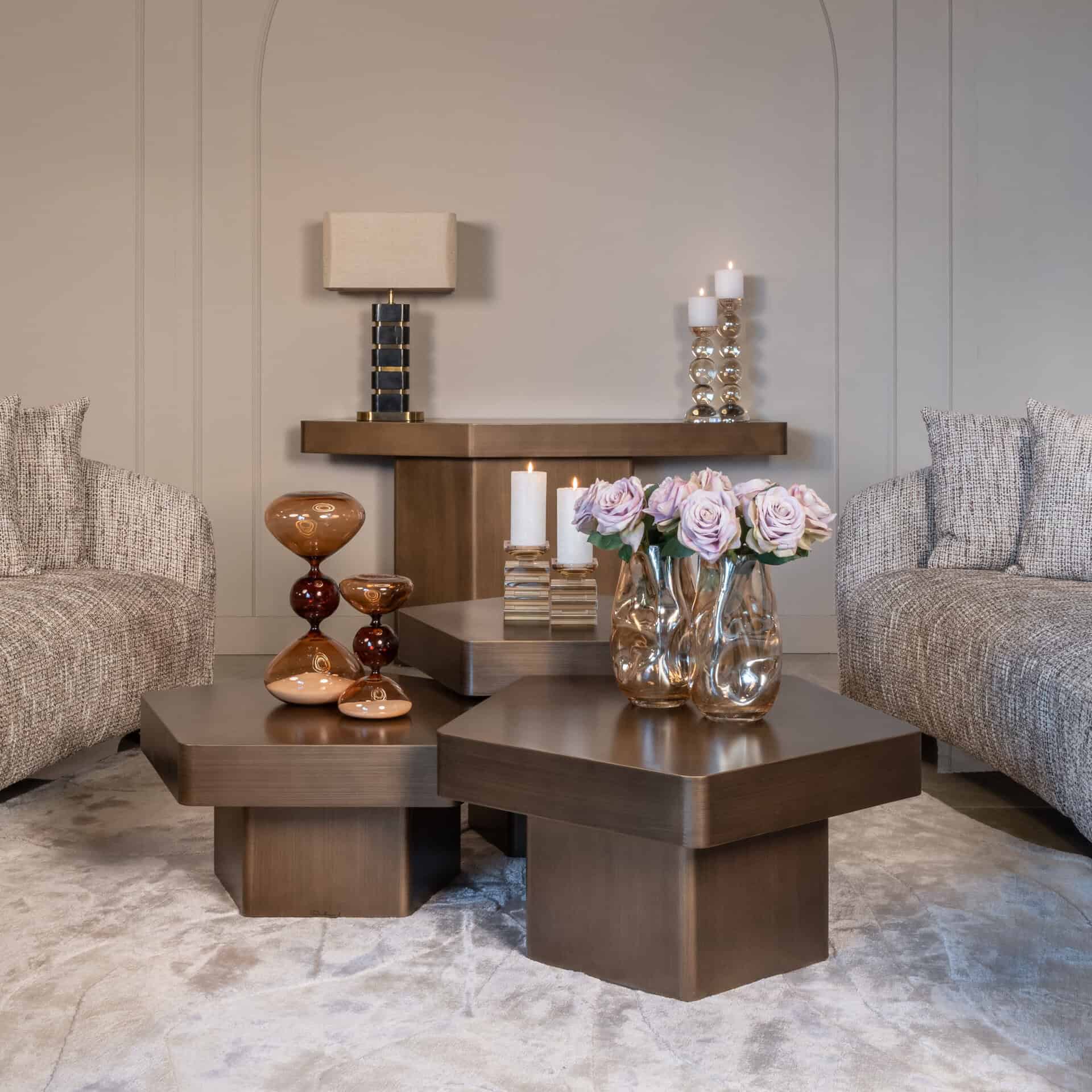 Elba Small Brown Glass Hourglass by Richmond Interiors
