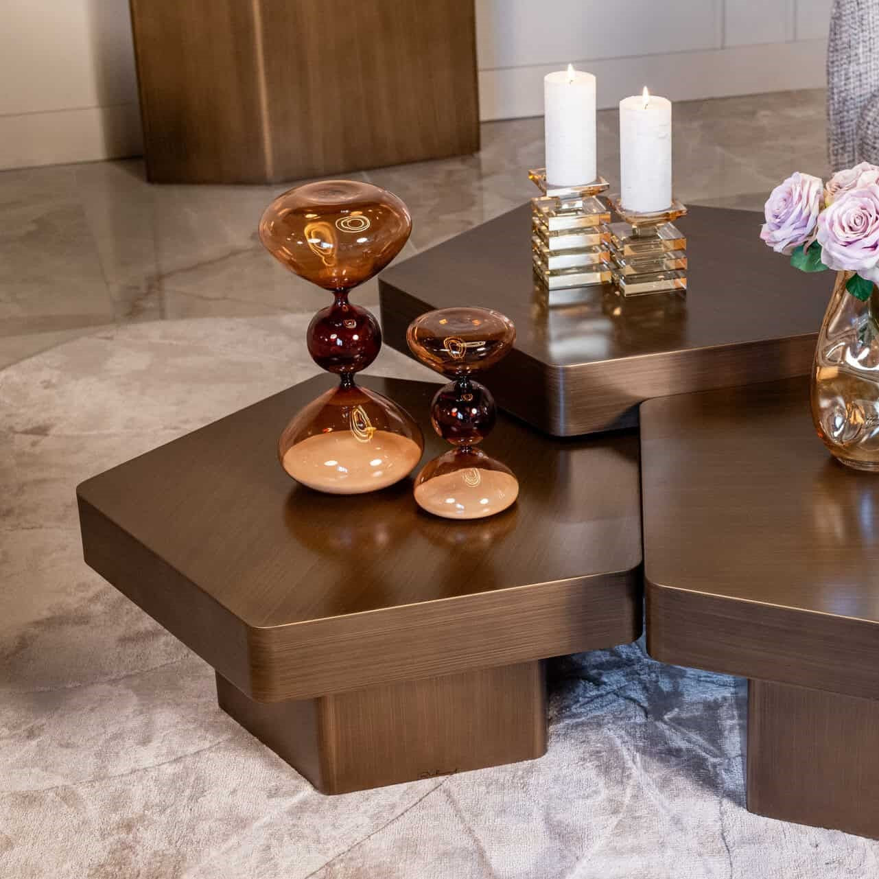 Elba Small Brown Glass Hourglass by Richmond Interiors