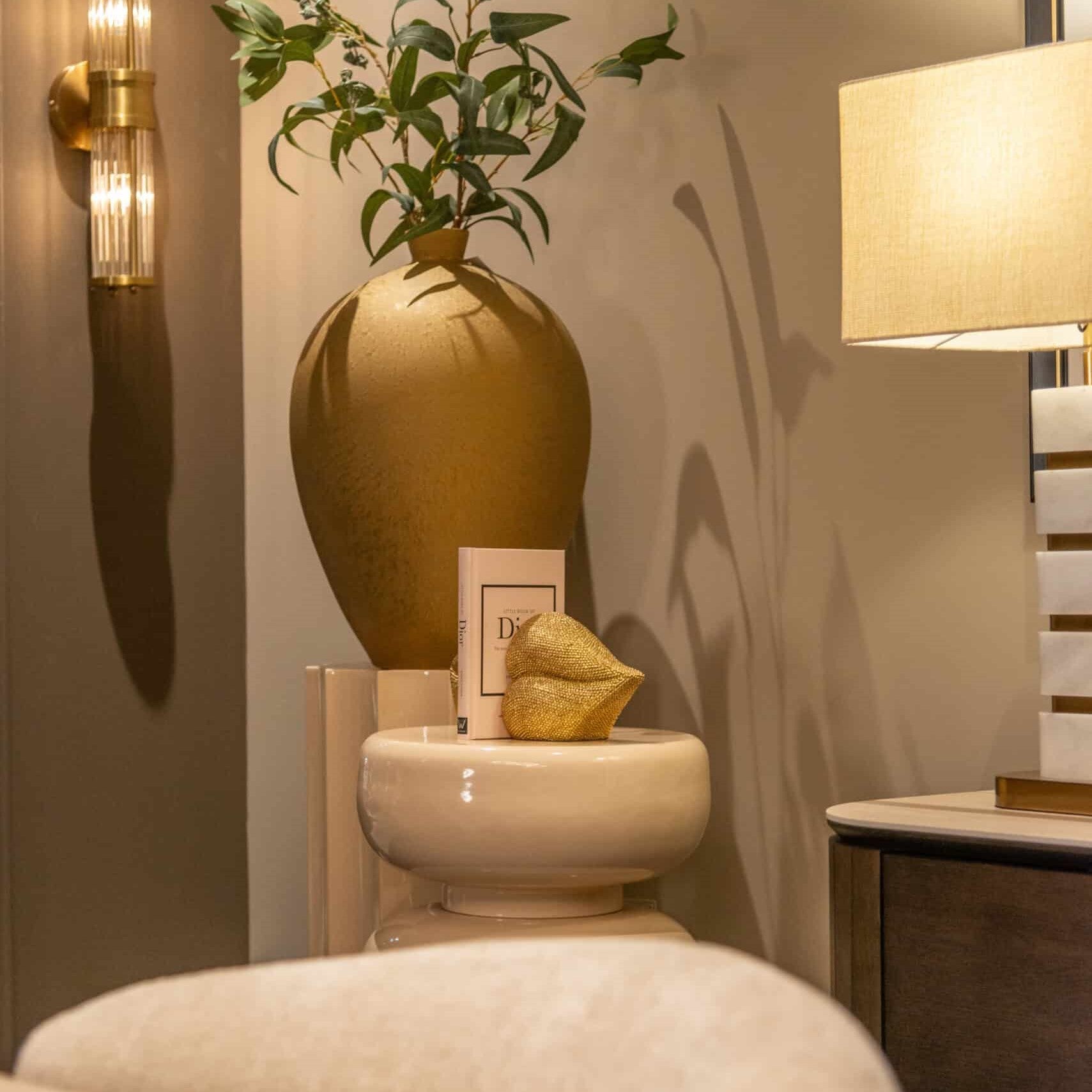 Kiss Gold Lips Bookstands by Richmond Interiors