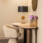 Ritz Brown Oak Veneer & Beige Ceramic Top Desk by Richmond Interiors