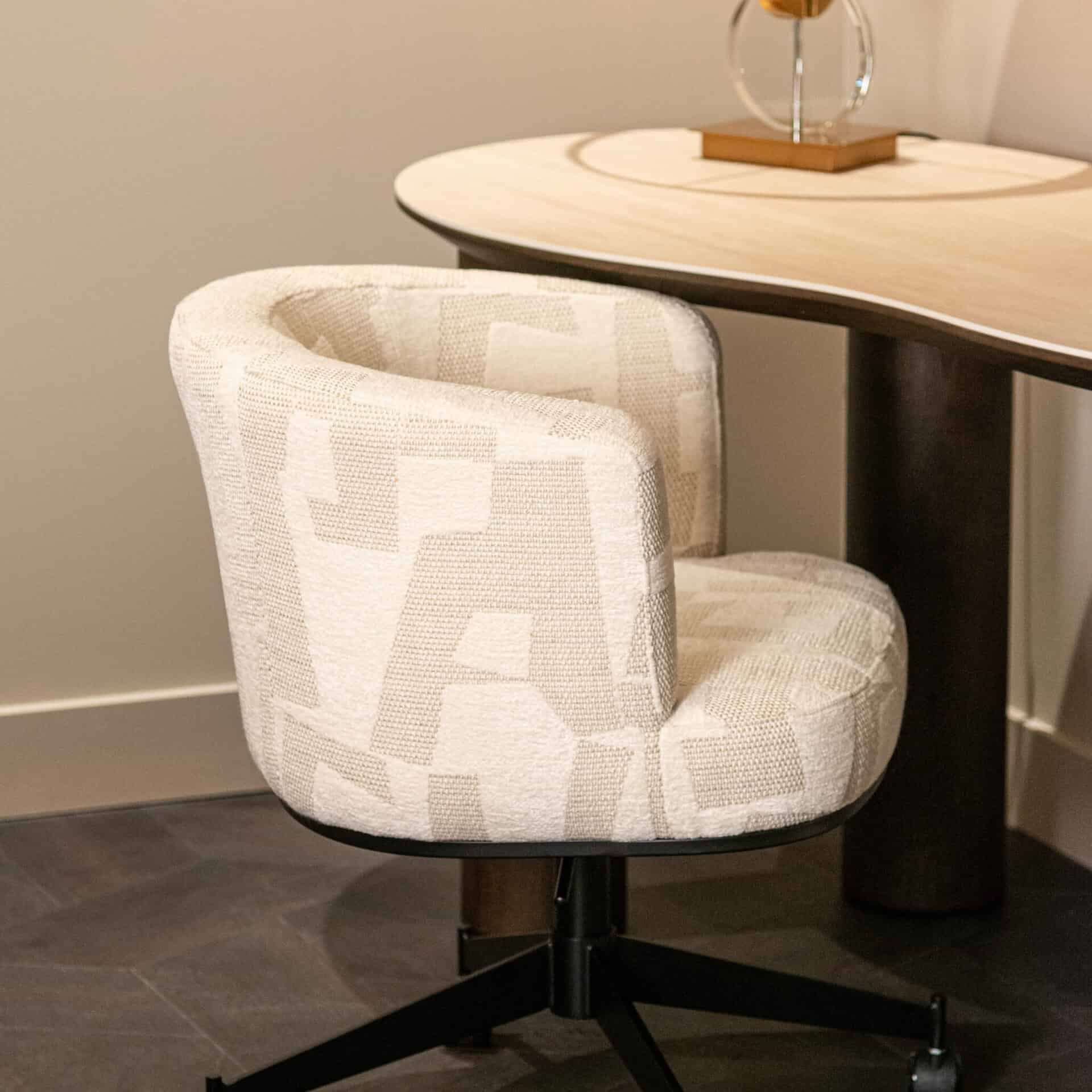 Ritz Brown Oak Veneer & Beige Ceramic Top Desk by Richmond Interiors