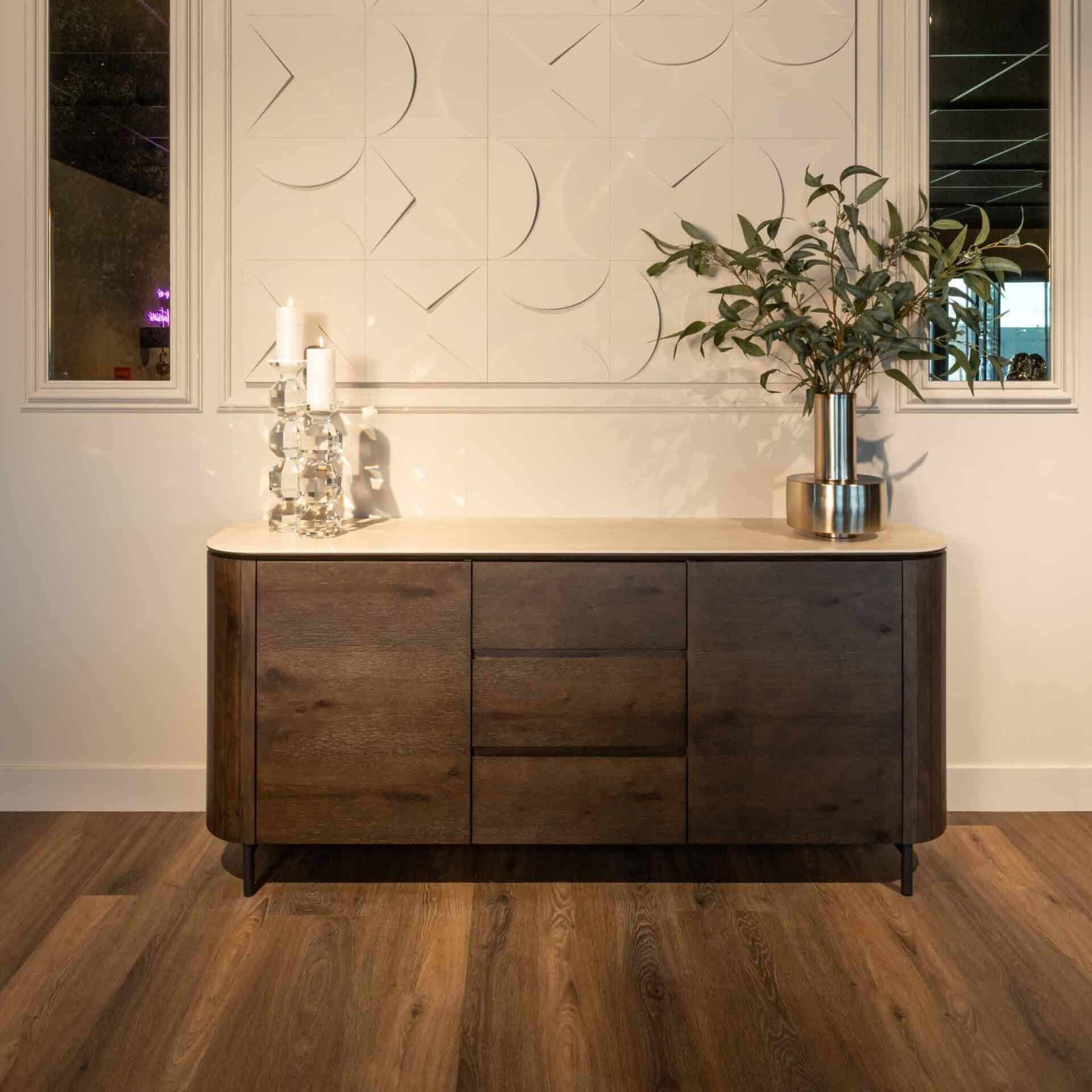 Ritz Brown Oak & Ceramic Top Sideboard by Richmond Interiors