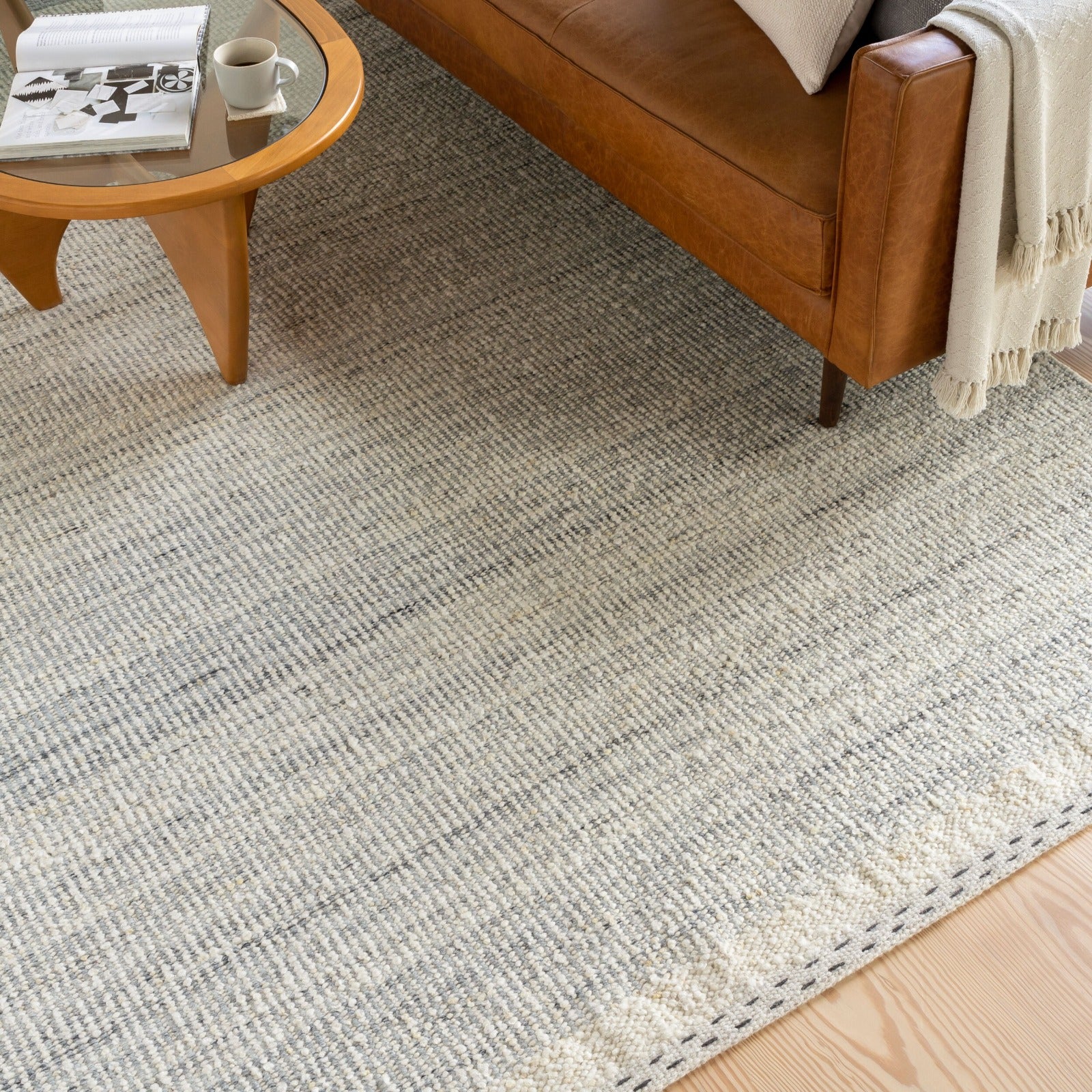 Sadie Hand Woven Rug in Light Beige by Keiichi