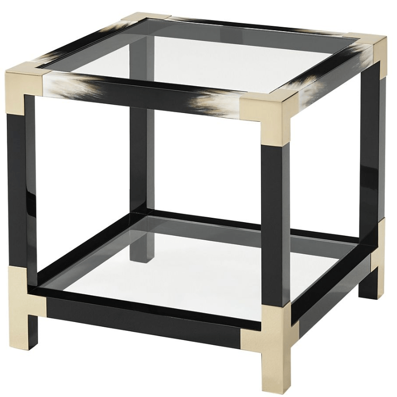 Cutting Edge Side Table in Black by Theodore Alexander