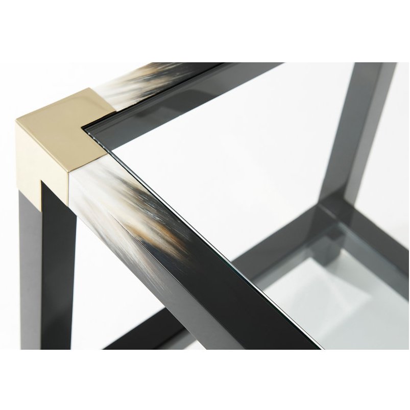 Cutting Edge Side Table in Black by Theodore Alexander
