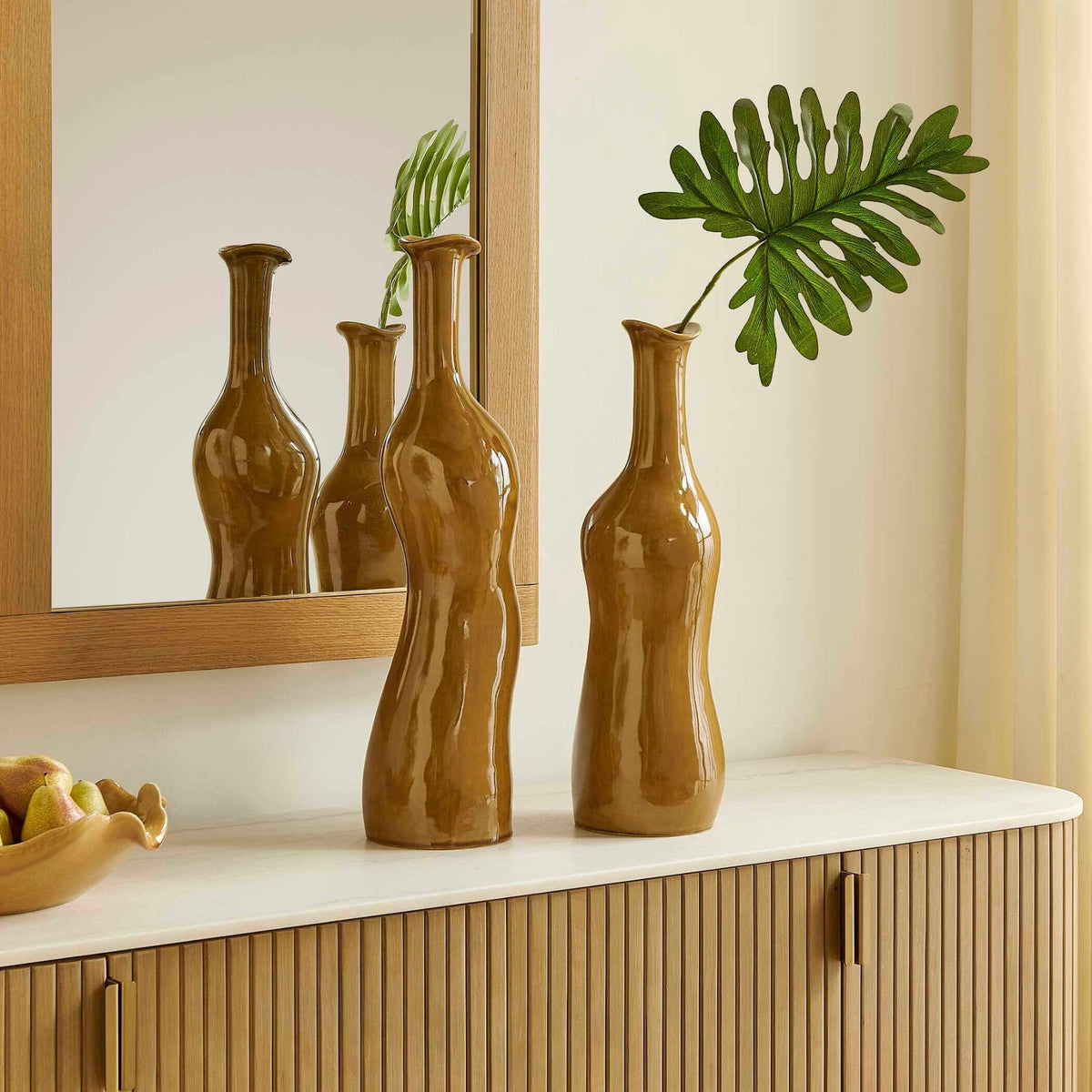 Sienna Flow Indoor-Outdoor Bottle Vases, Set of 2 Uttermost