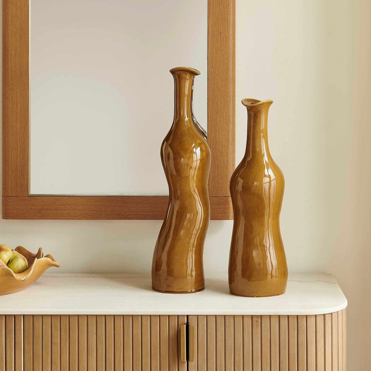 Sienna Flow Indoor-Outdoor Bottle Vases, Set of 2 by Uttermost