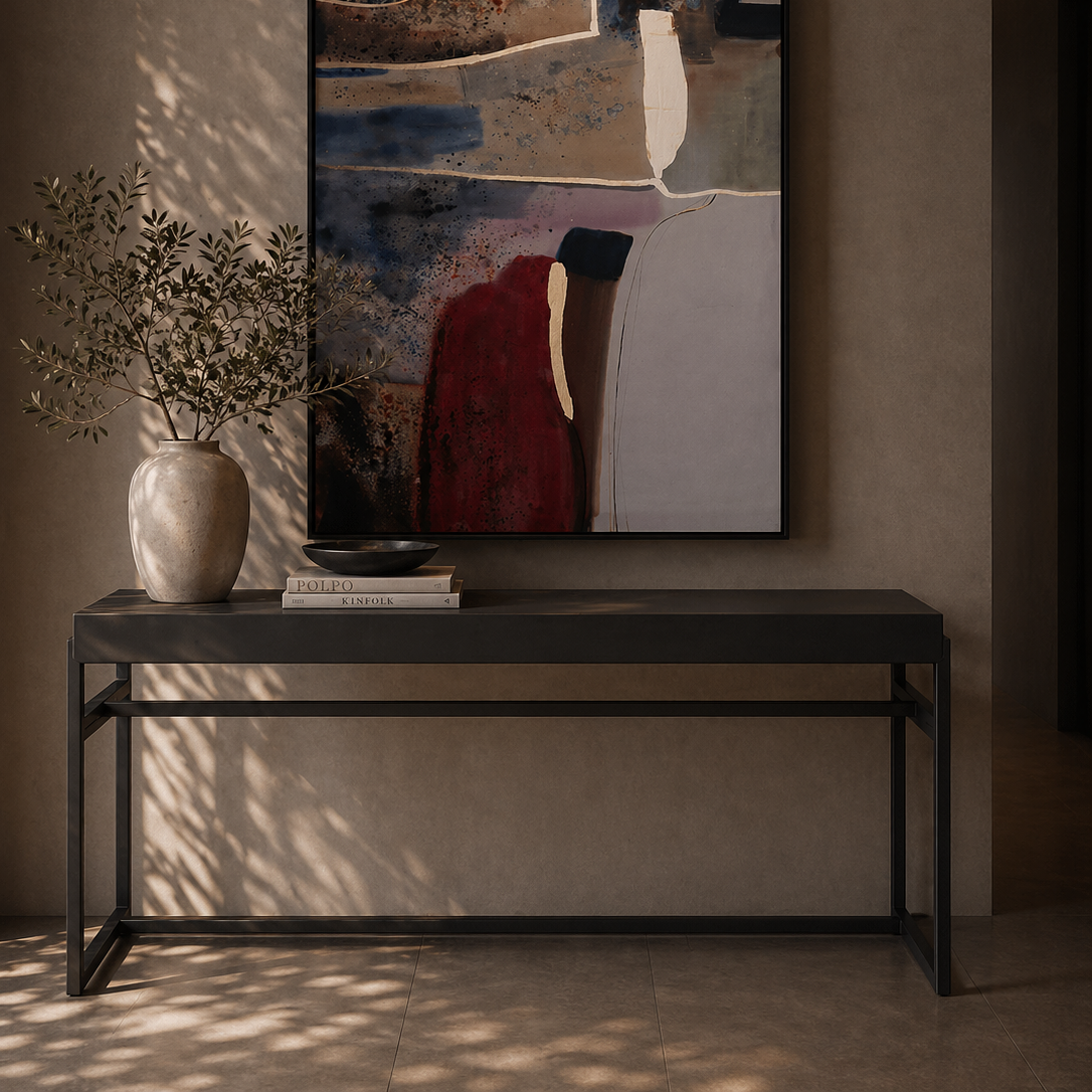 Skaff Black Console Table by Tommy Franks