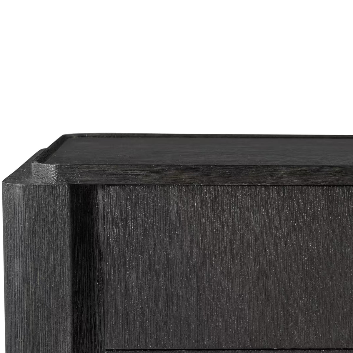 Repose Closed Bedside Table in Charcoal Oak by Theodore Alexander