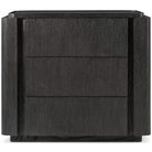 Repose Closed Bedside Table in Charcoal Oak by Theodore Alexander