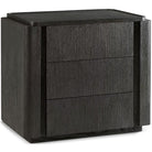 Repose Closed Bedside Table in Charcoal Oak by Theodore Alexander
