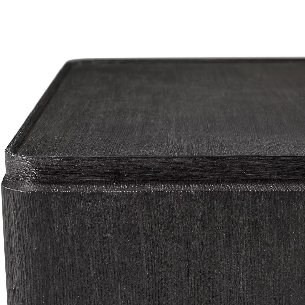 Repose Closed Bedside Table in Charcoal Oak by Theodore Alexander