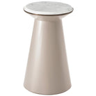 Contour Side Table in Taupe and Pearl - Small by Theodore Alexander
