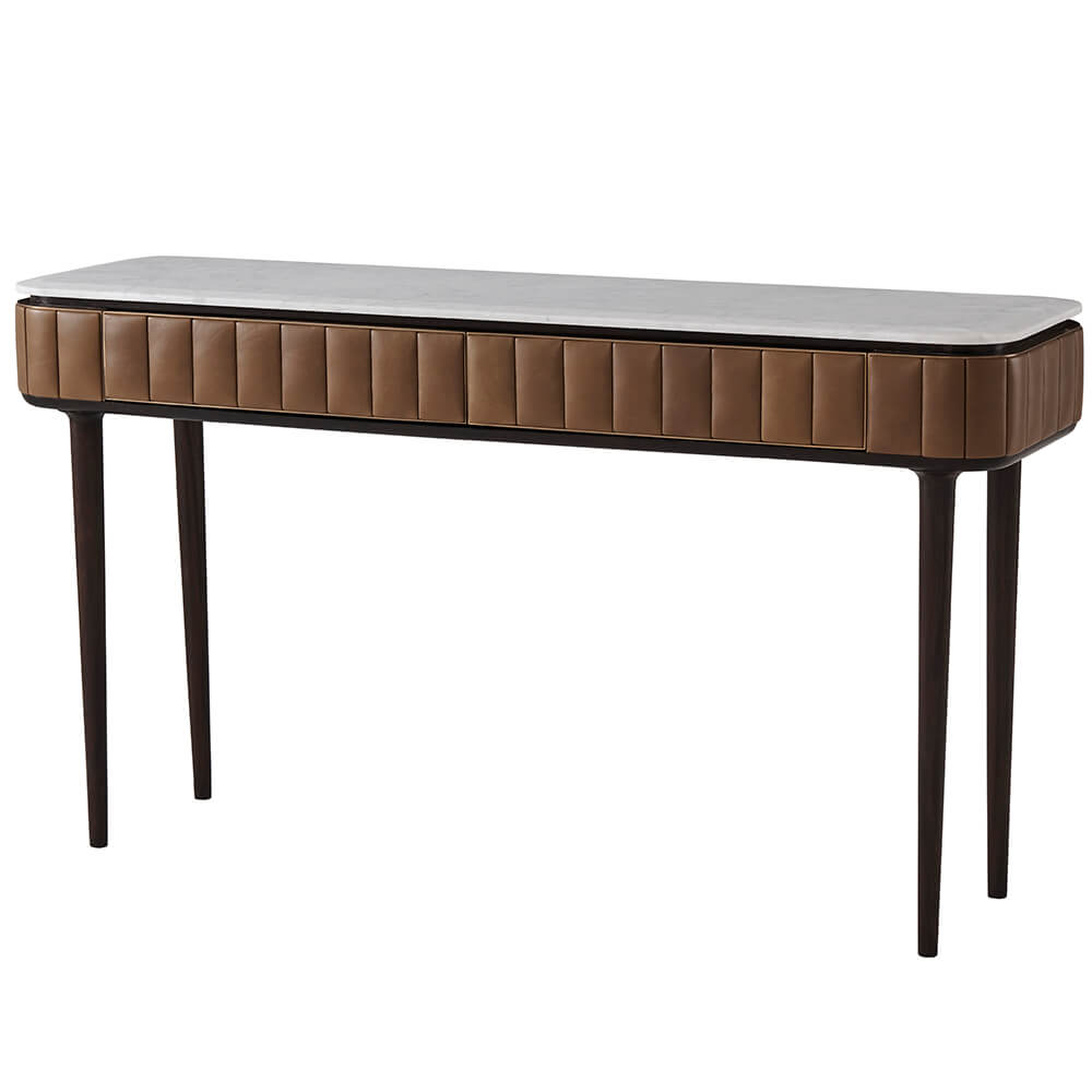 Billowy Console Table in Carrara Marble by Theodore Alexander