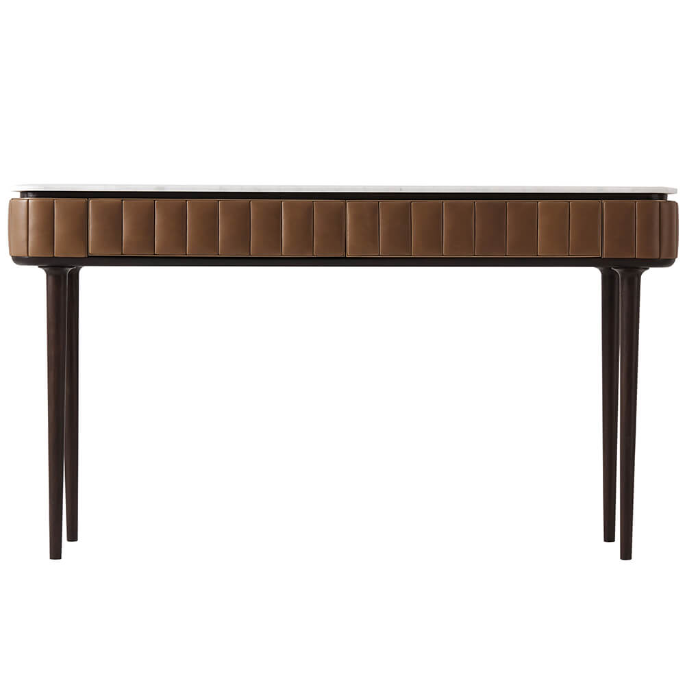 Billowy Console Table in Carrara Marble by Theodore Alexander
