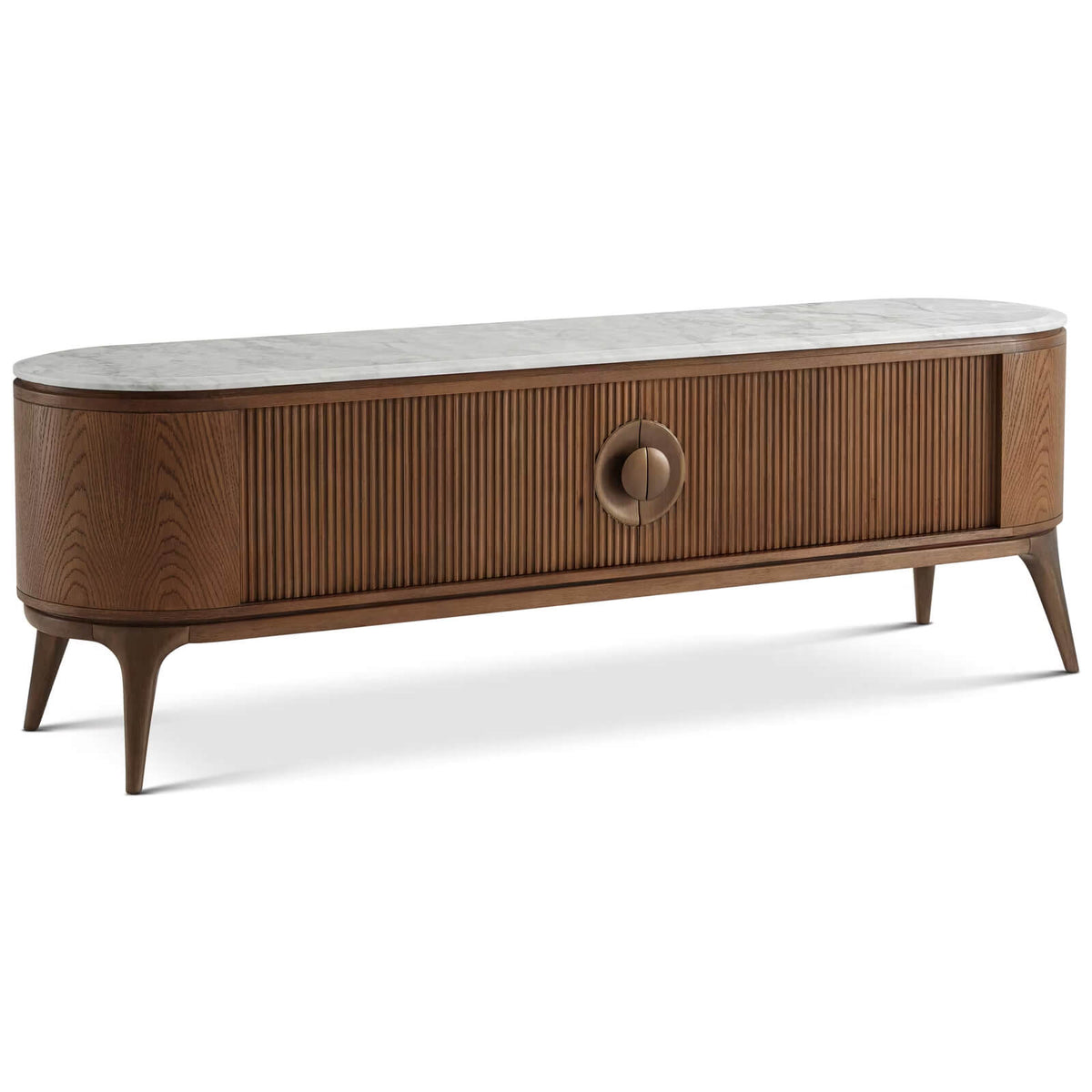 Arena Marble Media Cabinet in Caribbean Cask by Theodore Alexander