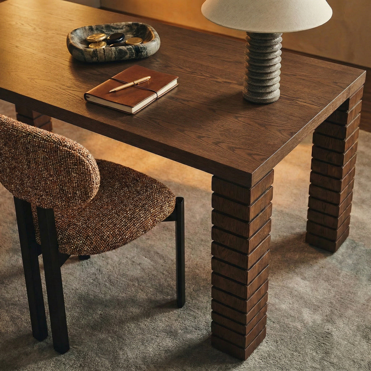 Lithos Dining Chair - Dexter Sparkle Rust (Set of 2) Liang & Eimil