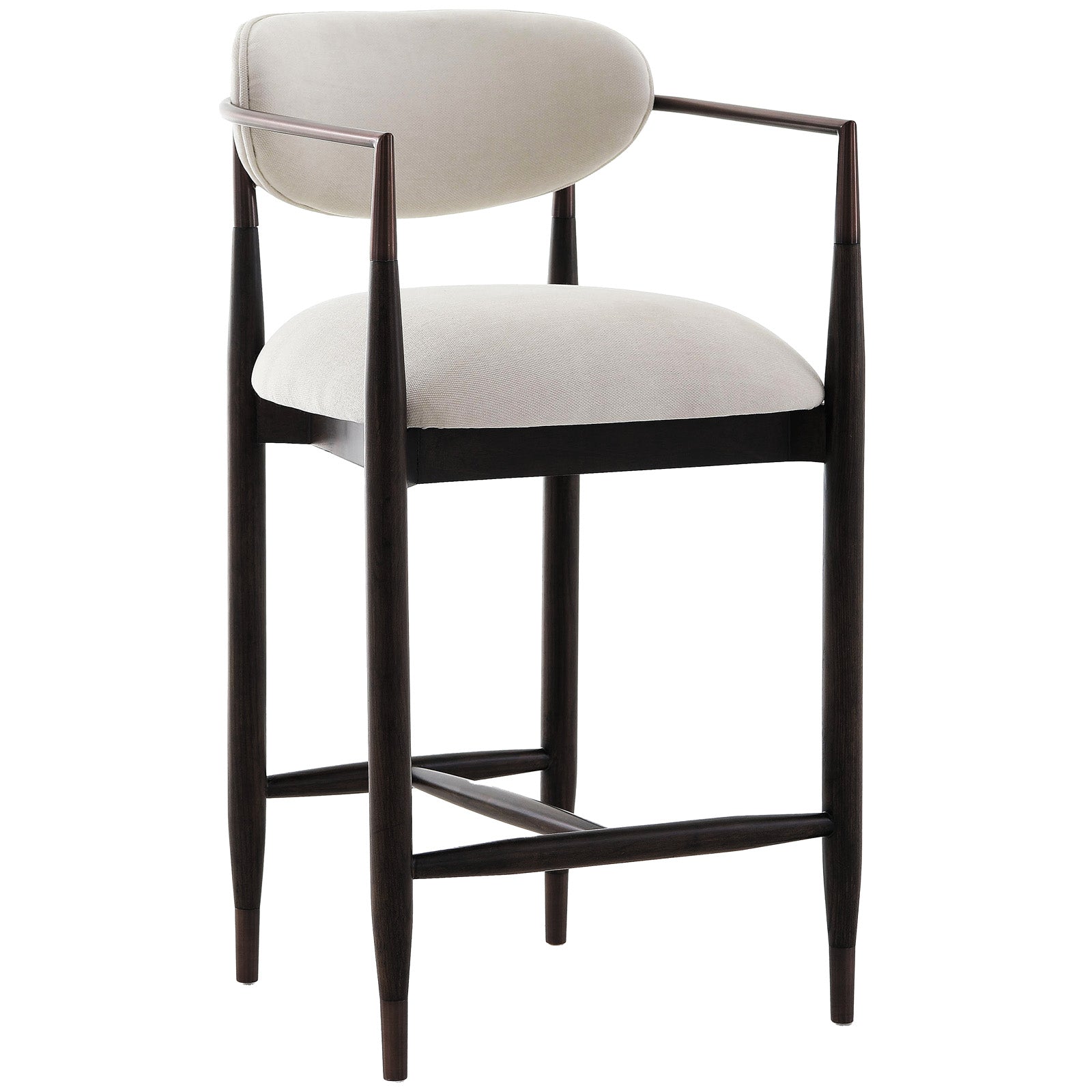 Soho Counter Stool in Walnut and Bronze by Keiichi