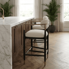 Soho Counter Stool in Ebony and Brass Finish Keiichi
