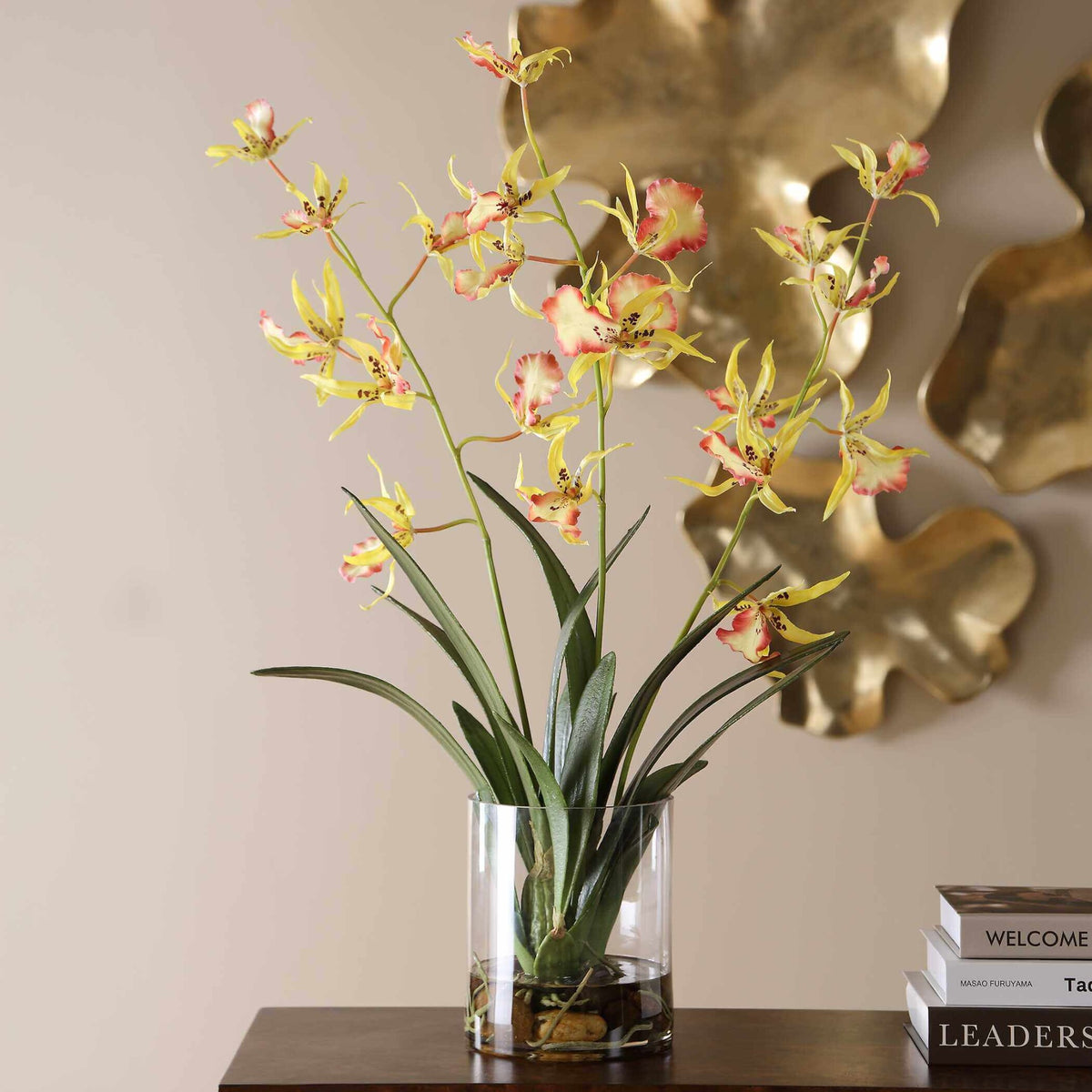 Spider Orchid In Glass Vase Uttermost