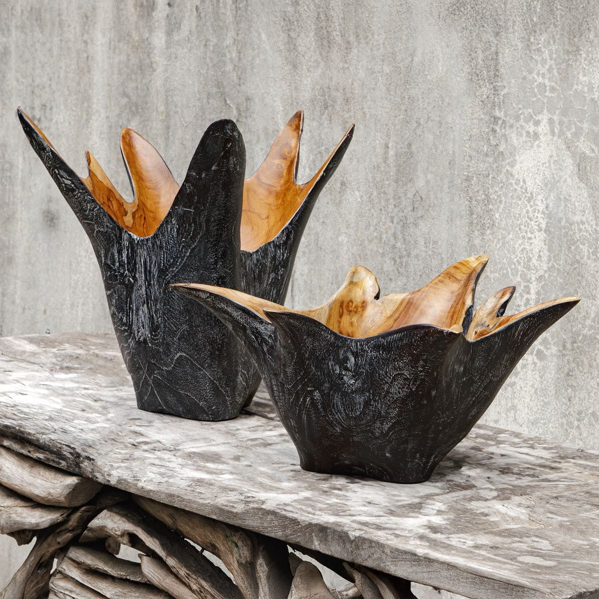 Starpetal Indoor/Outdoor Bowls - Set of 2 by Uttermost