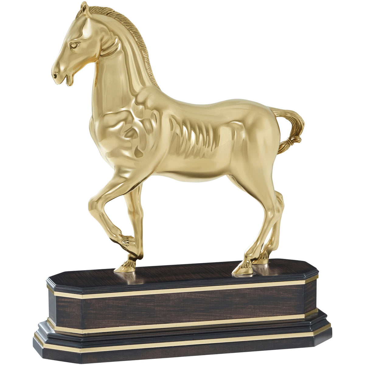 Dressage Sculpture in Polished Brass by Theodore Alexander