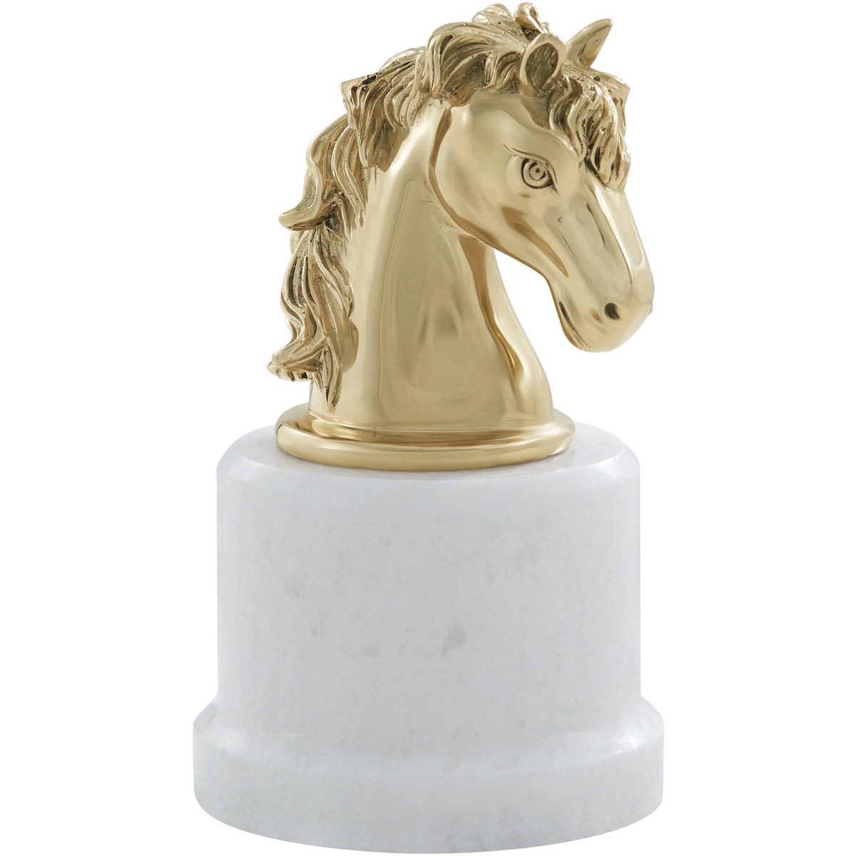 The Knight Sculpture in Polished Brass by Theodore Alexander