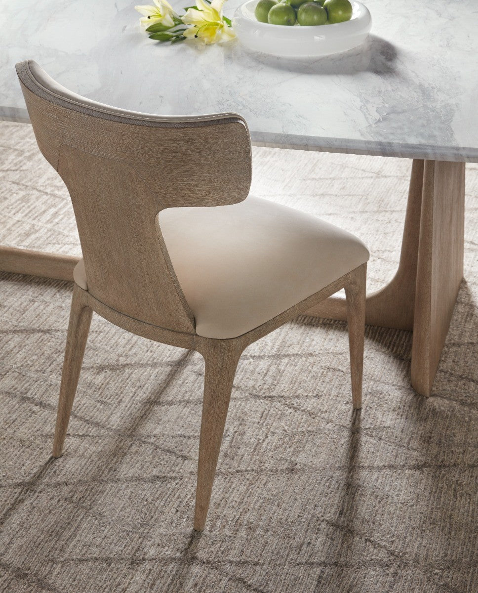 Repose Upholstered Side Chair in Grey Oak by Theodore Alexander