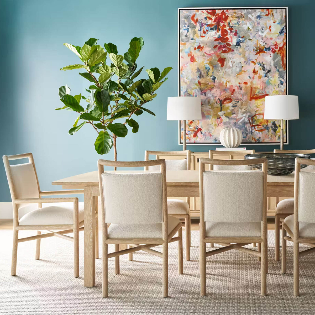 Montauk Upholstered Dining Side Chair in Light by Theodore Alexander