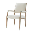 Origins Wooden Upholstered Dining Arm Chair in Sesame by Theodore Alexander