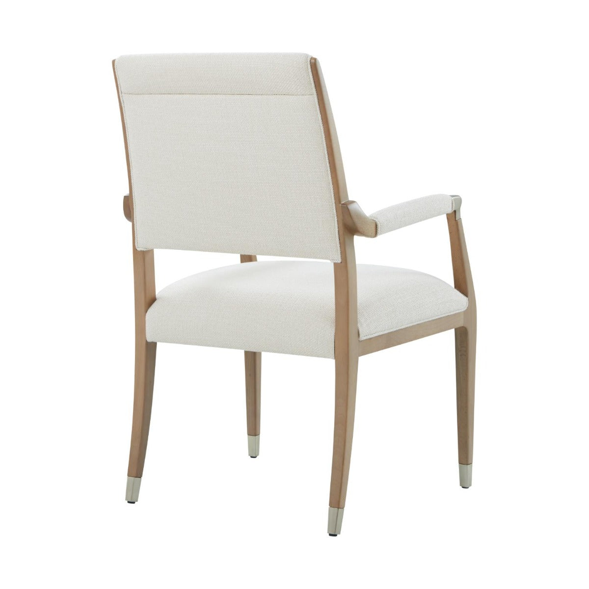 Origins Wooden Upholstered Dining Arm Chair in Sesame by Theodore Alexander