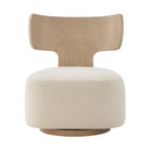Repose Wooden Upholstered Swivel Chair by Theodore Alexander