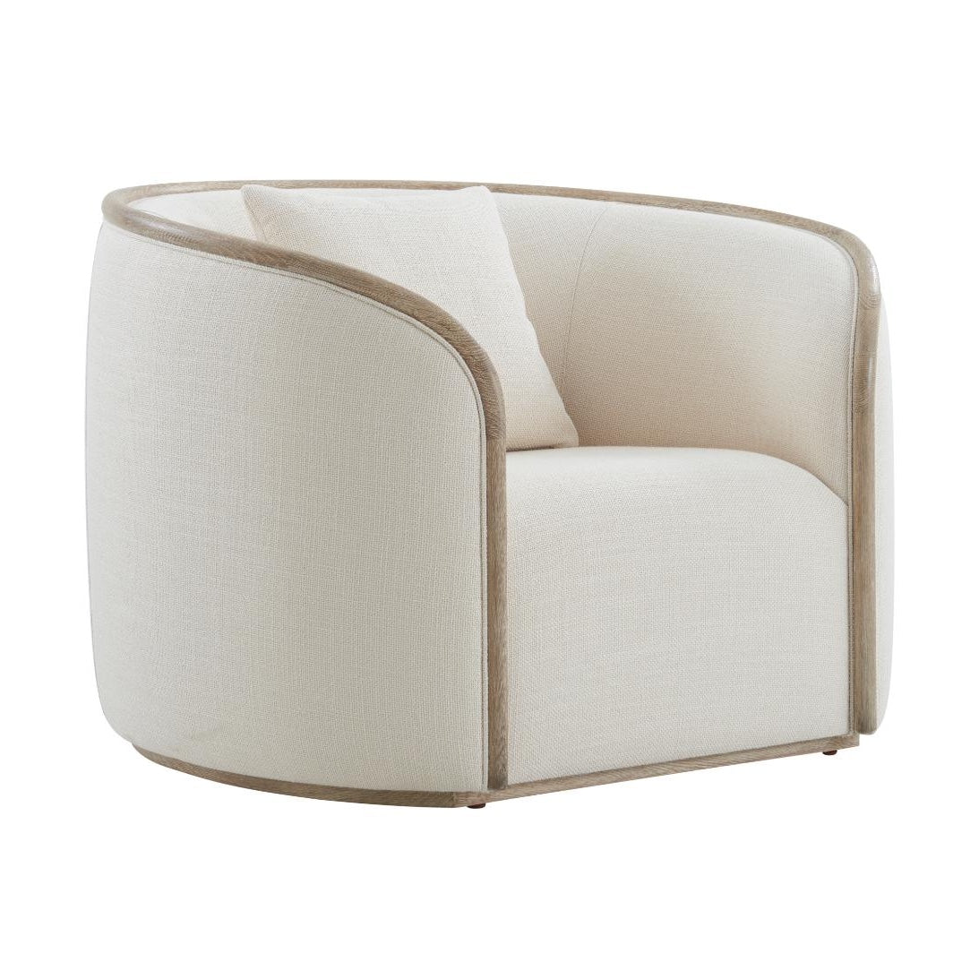 Repose Wooden Upholstered Club Chair in Grey Oak by Theodore Alexander