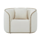 Repose Wooden Upholstered Club Chair in Grey Oak by Theodore Alexander