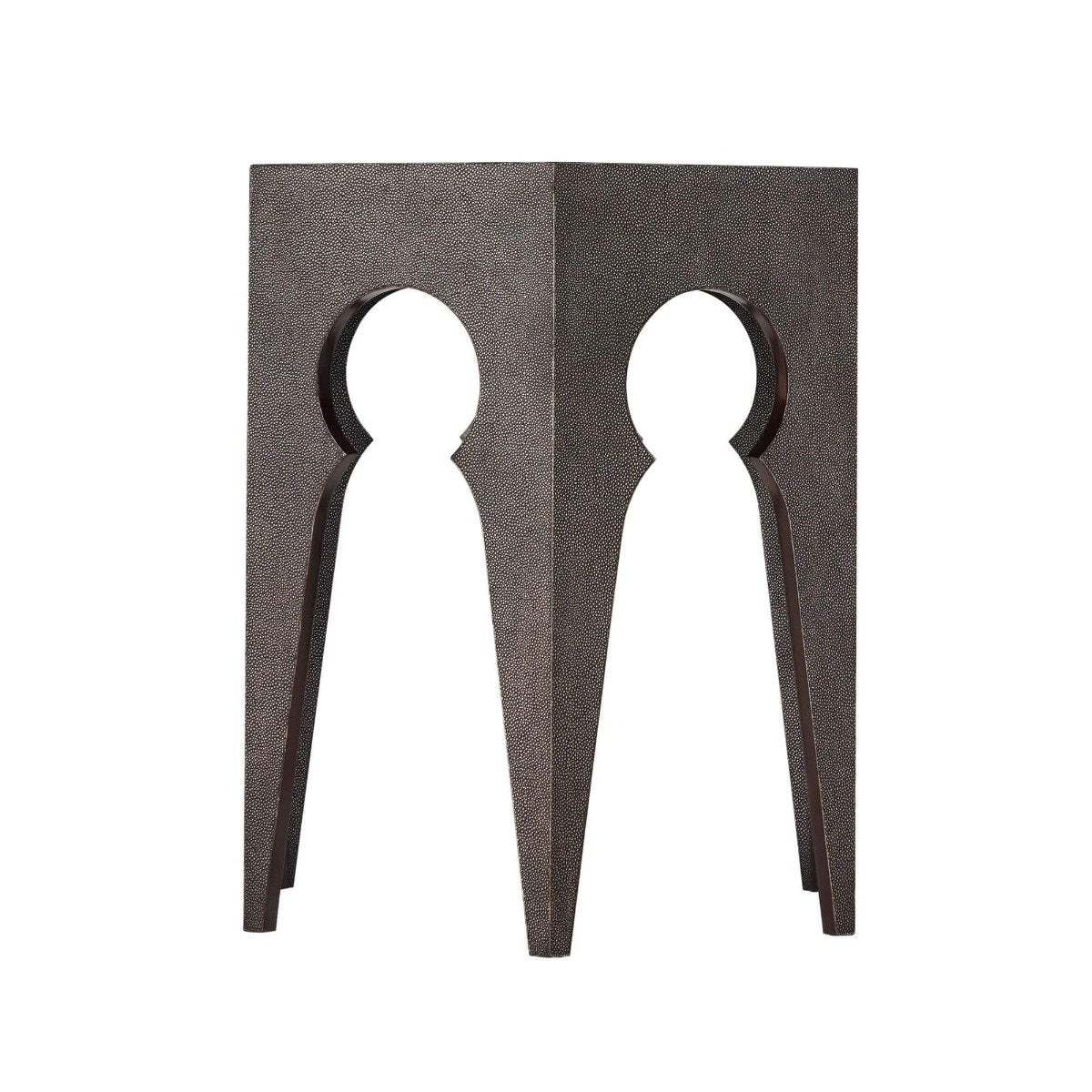 Radium Hexagonal Accent Table in Tempest by Theodore Alexander