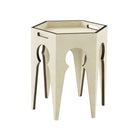 Radium Hexagonal Accent Table in Overcast by Theodore Alexander