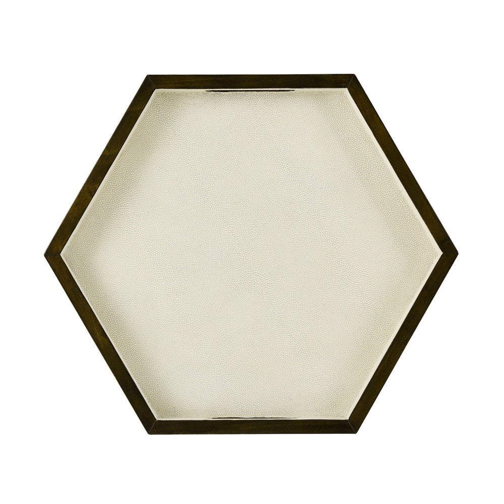 Radium Hexagonal Accent Table in Overcast by Theodore Alexander