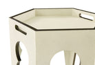 Radium Hexagonal Accent Table in Overcast by Theodore Alexander